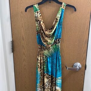 Maxi dress with the Drop front